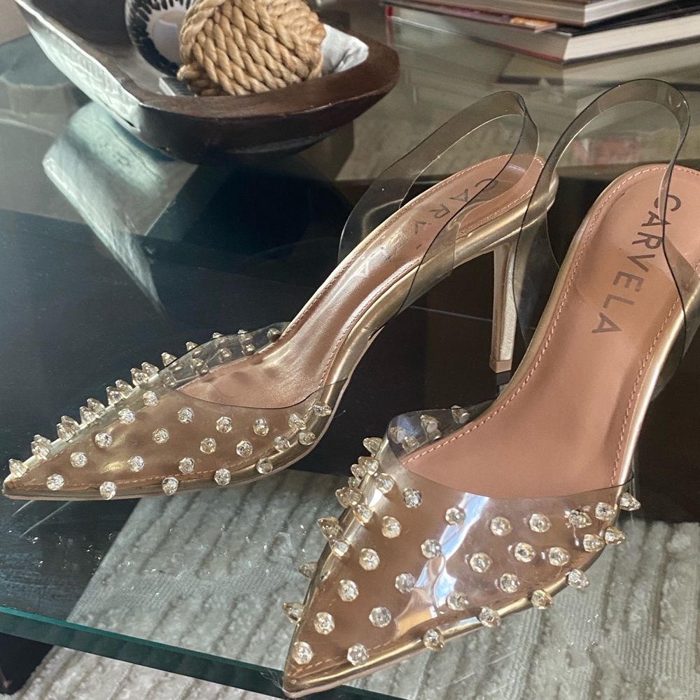 Carvela Gold Studded Heels